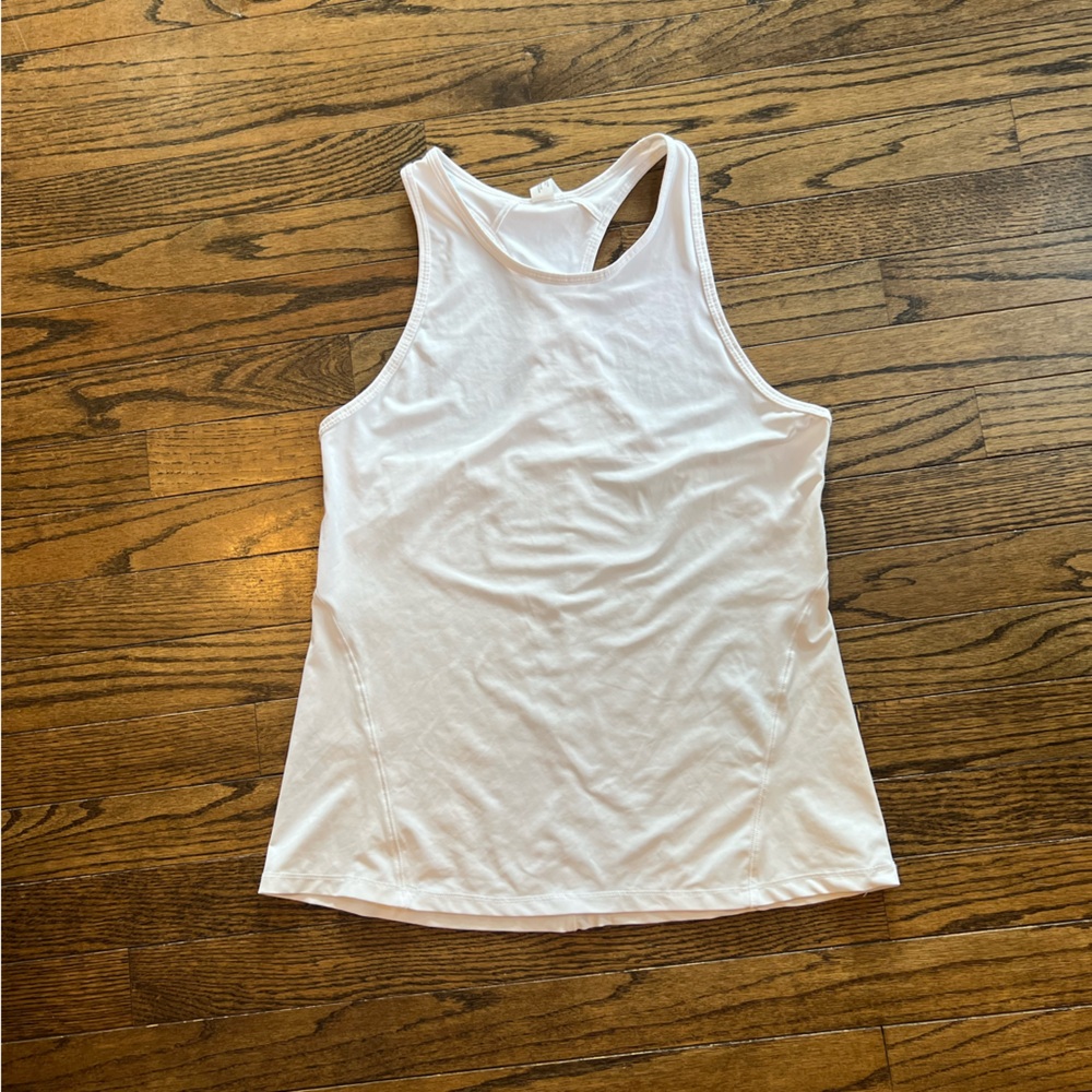 All in Motion White Tank Top Racerback Style